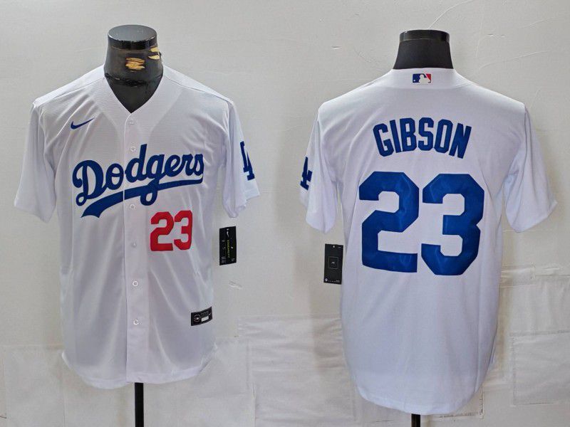 Men Los Angeles Dodgers #23 Gibson White Nike Game 2024 MLB Jersey style 3->los angeles dodgers->MLB Jersey